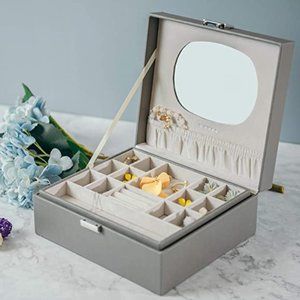 Women Jewelry Box 32Compartments Jewelry Organizer